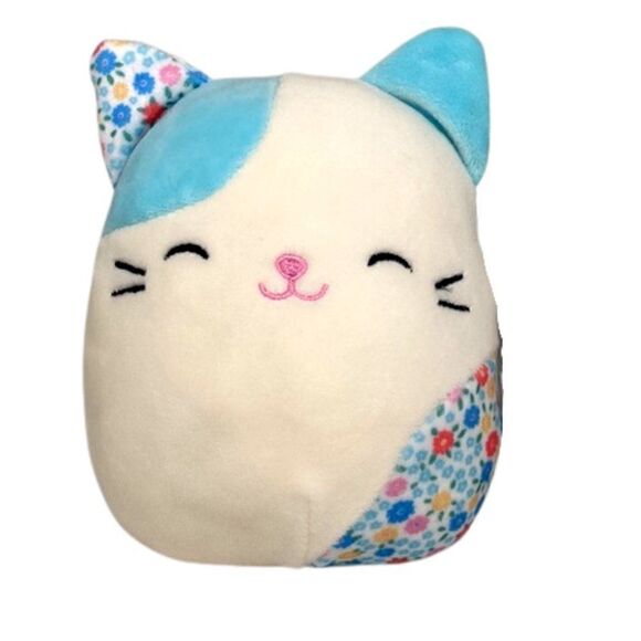 Kellytoys Mini Squishmallows Kesla the Blue Floral Calico Cat 5" Easter Edition - Picture 1 of 7